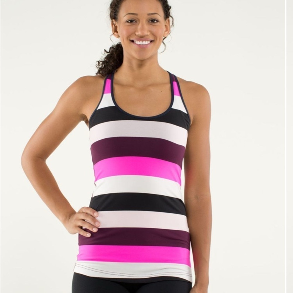 Lululemon Cool Racerback Pink Stripe Small
Pow Raspberry Glo Light Inkwell